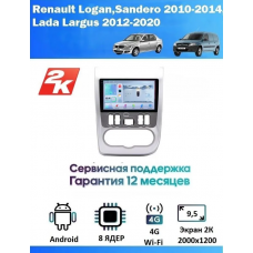 Магнитола Renault Sandero,Logan 2010-2014