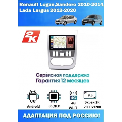 Магнитола Renault Sandero,Logan 2010-2014